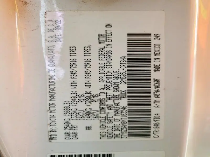 2022 TOYOTA TACOMA ACCESS CAB  