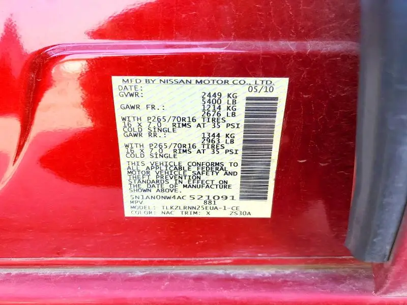 2010 NISSAN XTERRA X  
