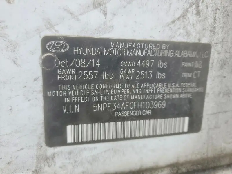 2015 HYUNDAI SONATA SPORT  