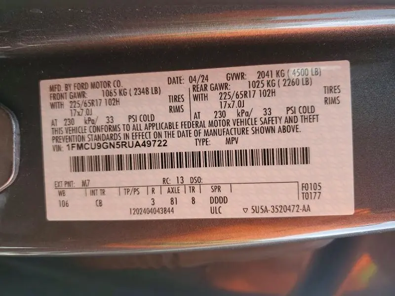 2024 FORD ESCAPE ACTIVE  