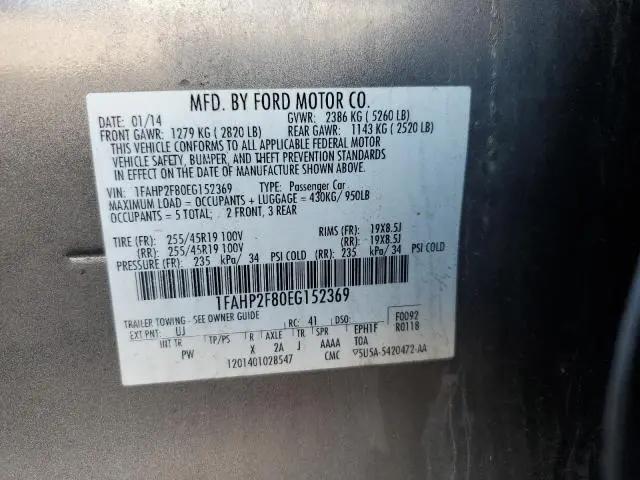 2014 FORD TAURUS LIMITED  
