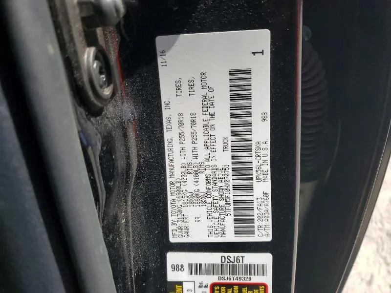 2017 TOYOTA TUNDRA SR  