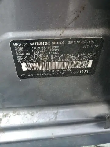 2019 MITSUBISHI MIRAGE G4 ES  