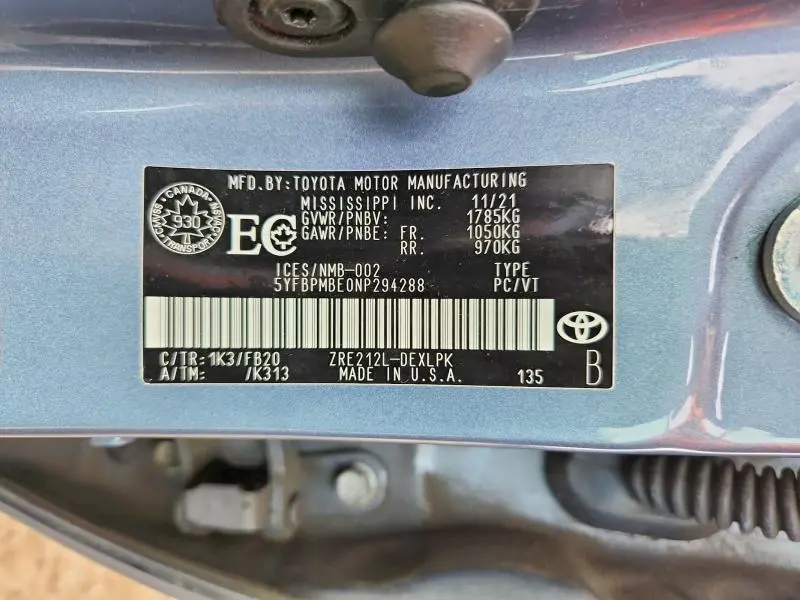 2022 TOYOTA COROLLA LE  