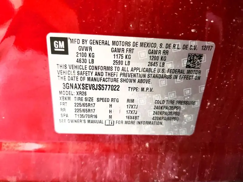 2018 CHEVROLET EQUINOX LT  