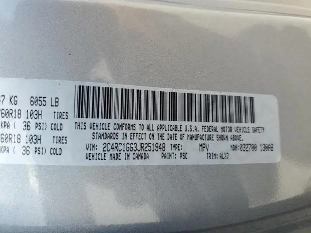 2018 CHRYSLER PACIFICA LIMITED  