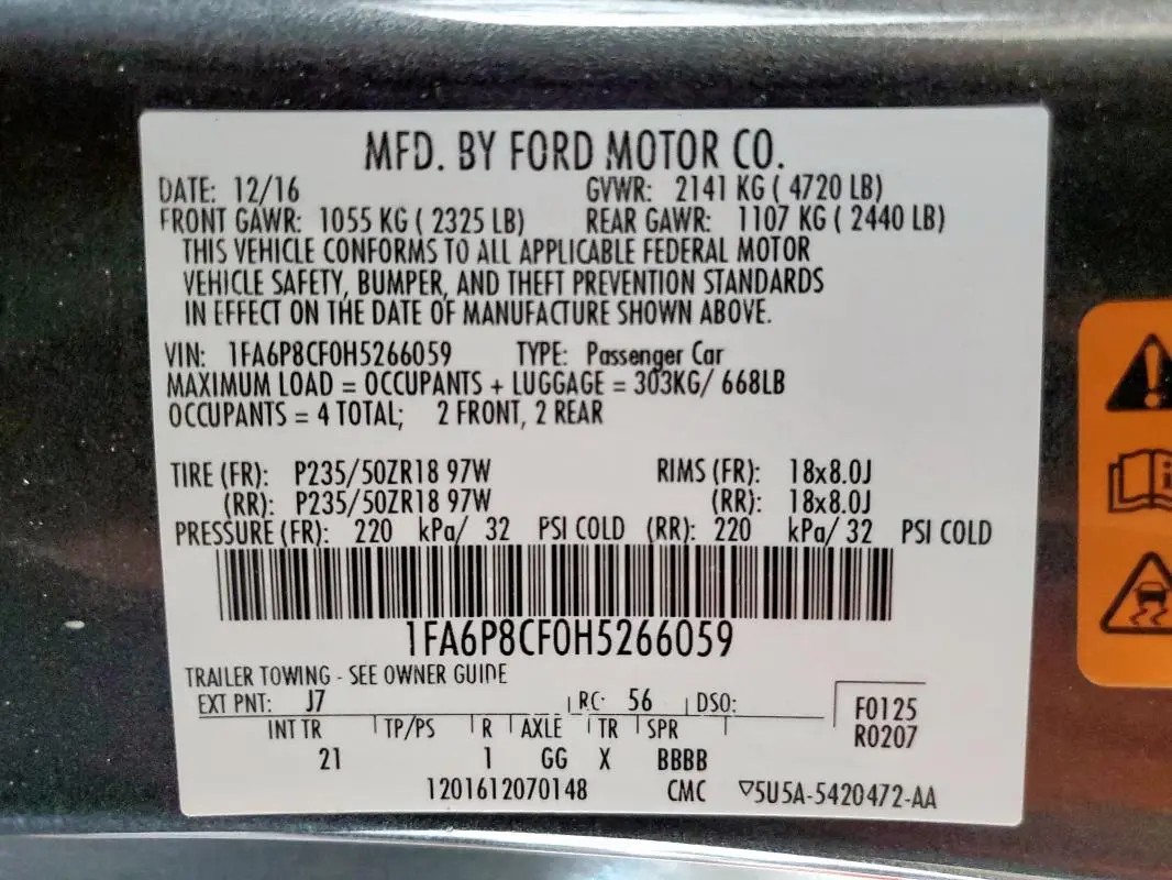 2017 FORD MUSTANG GT  