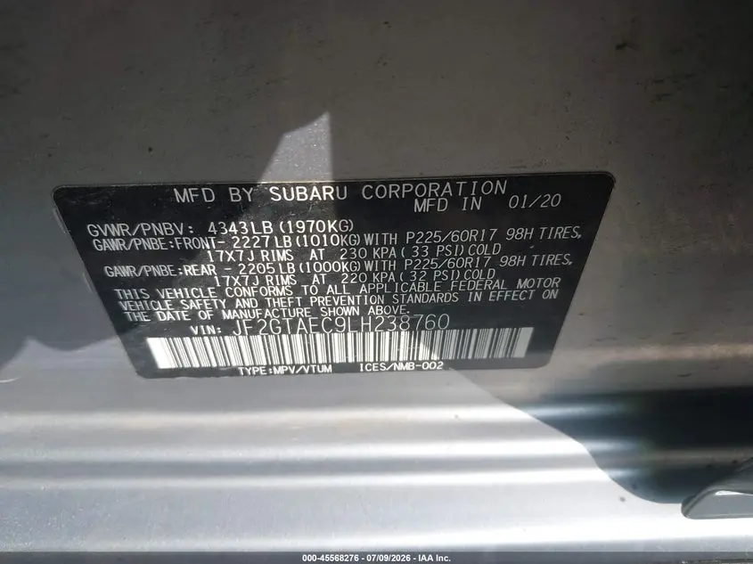 2020 SUBARU CROSSTREK PREMIUM
