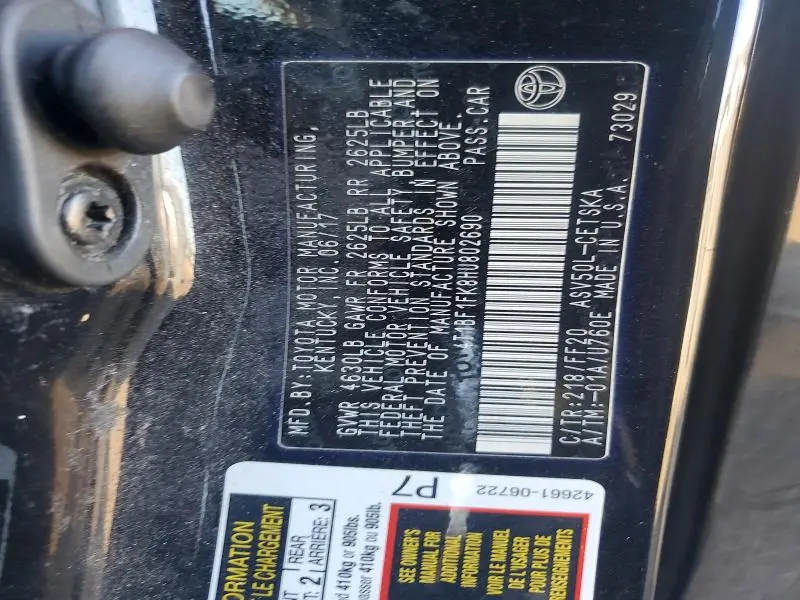 2017 TOYOTA CAMRY SE  