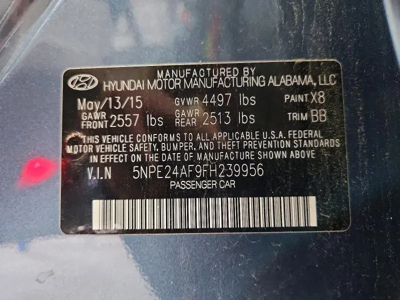 2015 HYUNDAI SONATA SE  