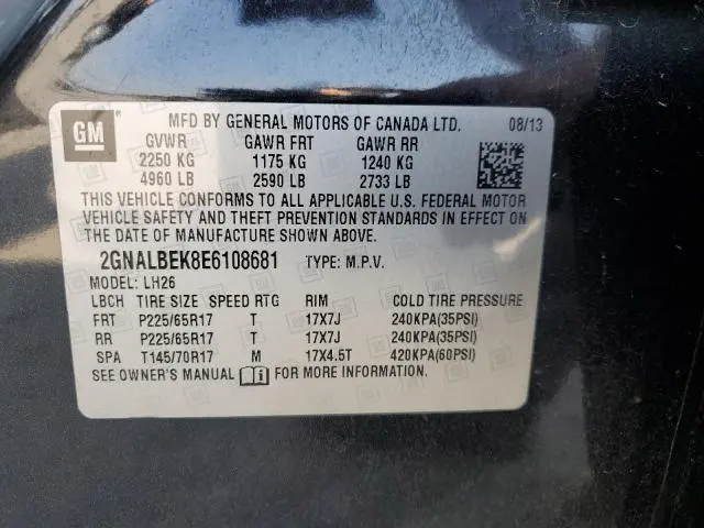 2014 CHEVROLET EQUINOX LT  