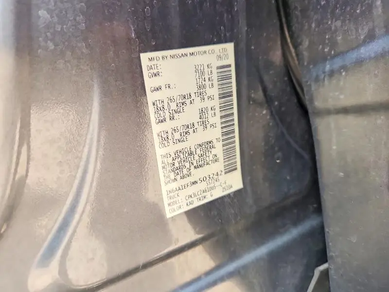 2021 NISSAN TITAN SV  