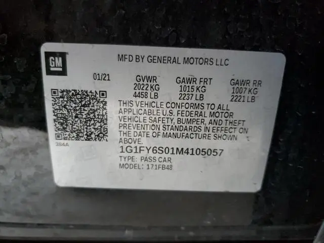 2021 CHEVROLET BOLT EV LT