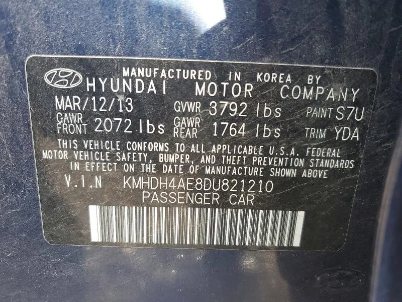 2013 HYUNDAI ELANTRA GLS  