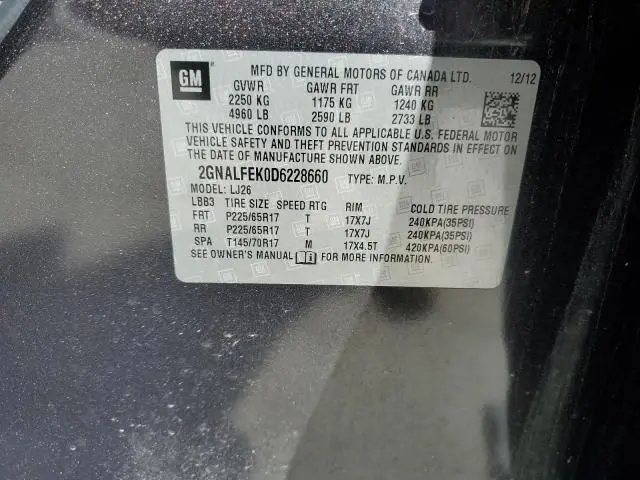 2013 CHEVROLET EQUINOX LTZ  