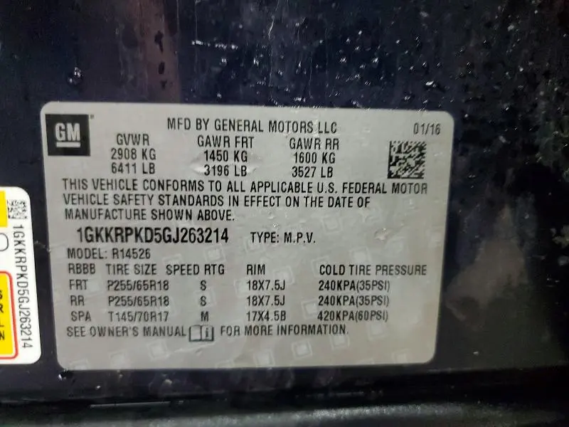 2016 GMC ACADIA SLE  