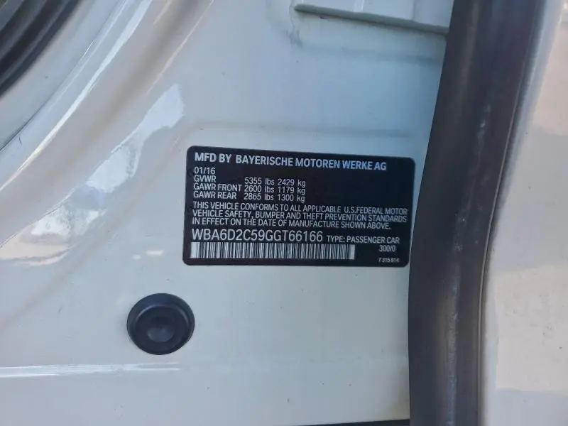 2016 BMW 640 XI GRAN COUPE  