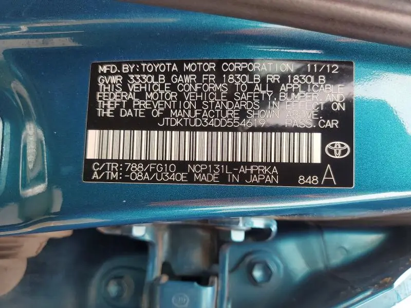 2013 TOYOTA YARIS 5-DOOR LE  