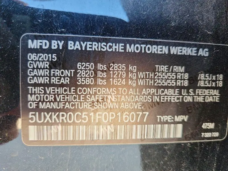 2015 BMW X5 XDRIVE35I  