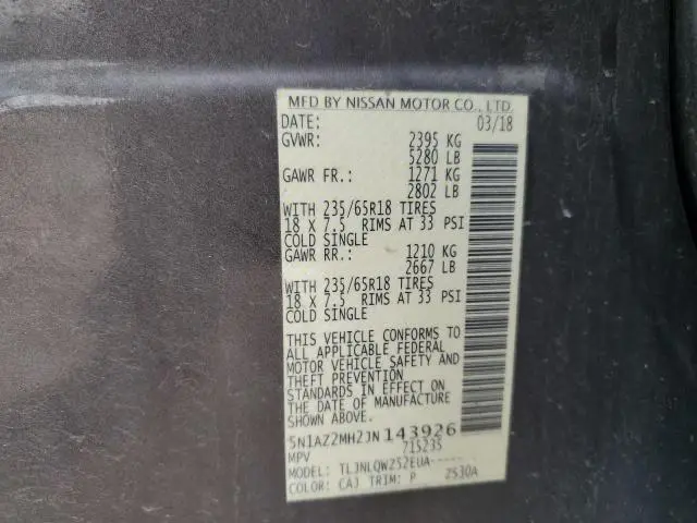 2018 NISSAN MURANO S  