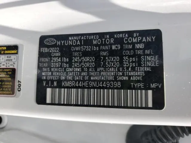 2022 HYUNDAI PALISADE SEL  