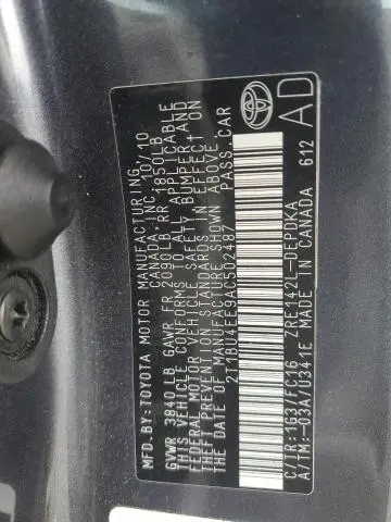 2010 TOYOTA COROLLA BASE  