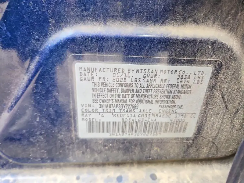 2016 NISSAN SENTRA SL  