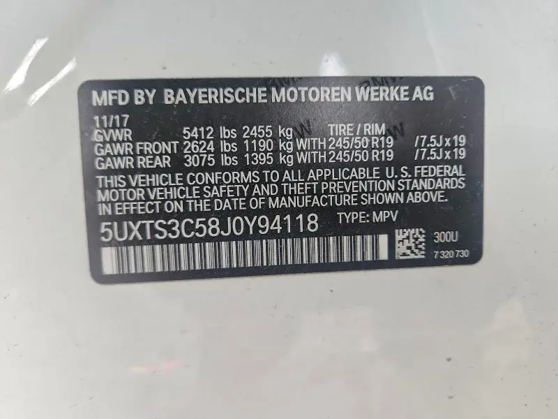 2018 BMW X3 XDRIVEM40I  