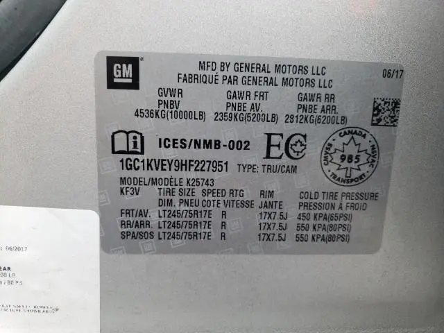 2017 CHEVROLET SILVERADO K2500 HEAVY DUTY LT  