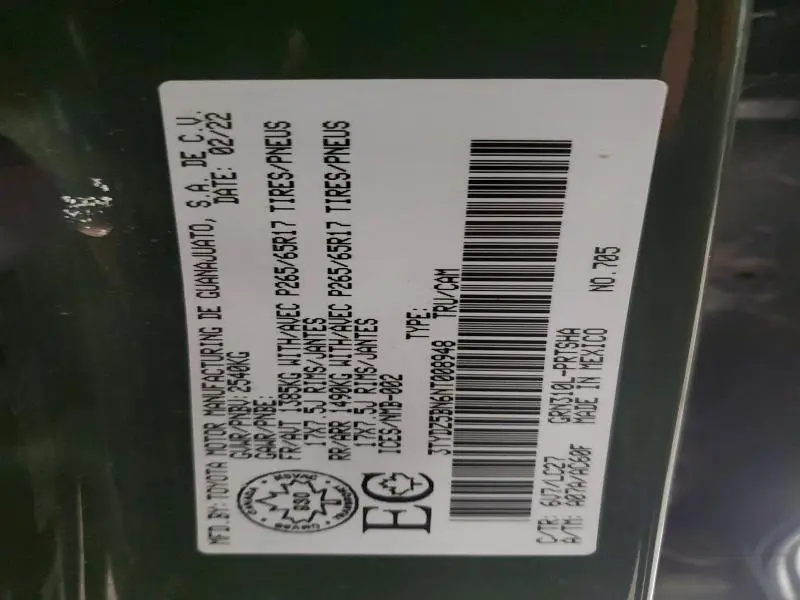 2022 TOYOTA TACOMA DOUBLE CAB  