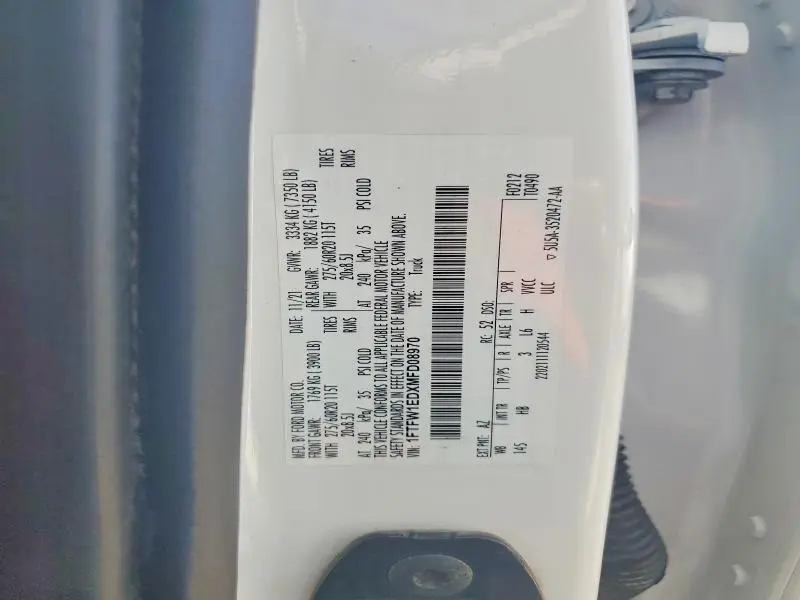 2021 FORD F150 SUPERCREW  