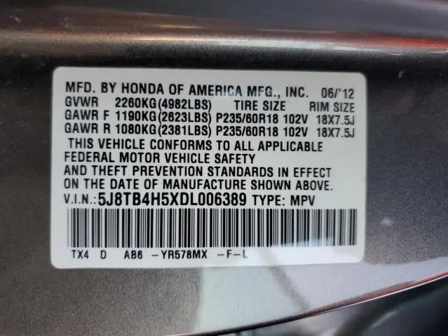 2013 ACURA RDX TECHNOLOGY