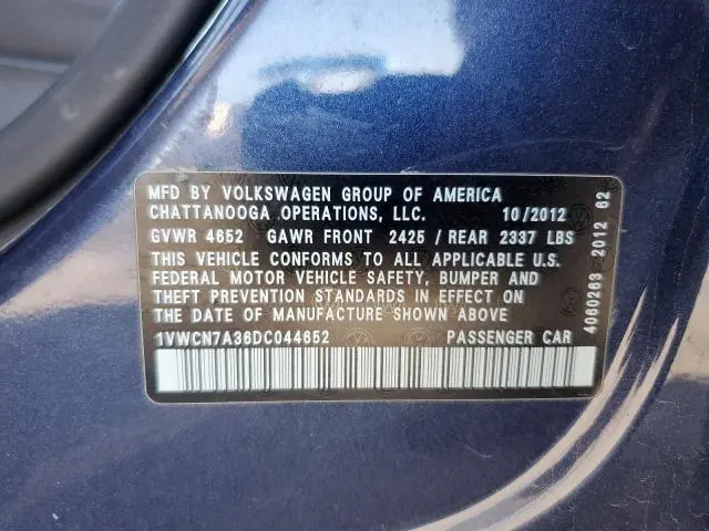 2013 VOLKSWAGEN PASSAT SEL  