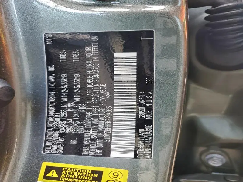 2019 TOYOTA HIGHLANDER LIMITED  