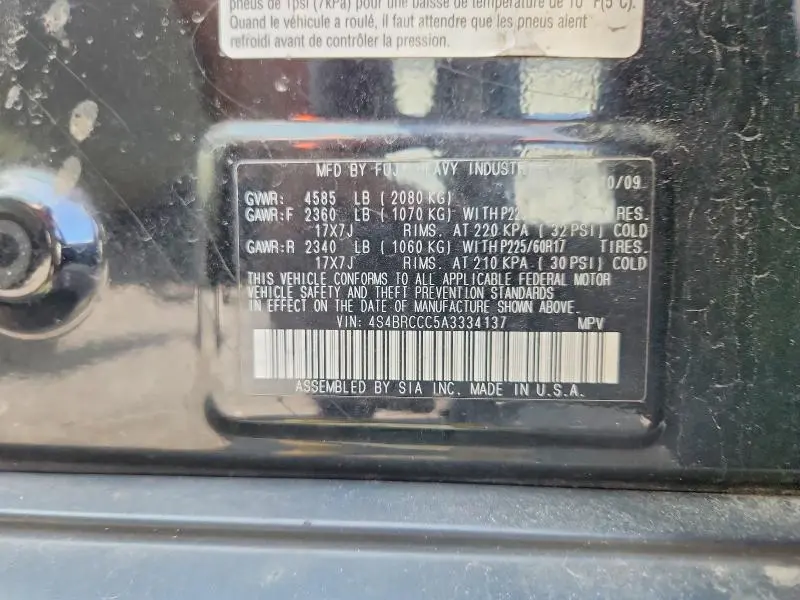 2010 SUBARU OUTBACK 2.5I PREMIUM  