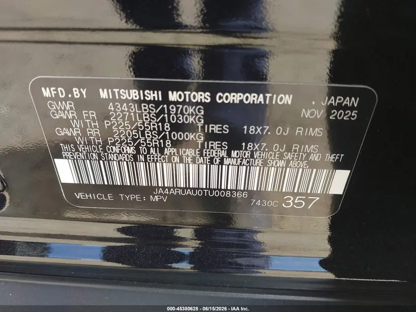 2026 MITSUBISHI OUTLANDER SPORT 2.0 ES/2.0 LE/2.0 RALLIART/2.0 S/2.0 SE/2.0 TRAIL EDITION