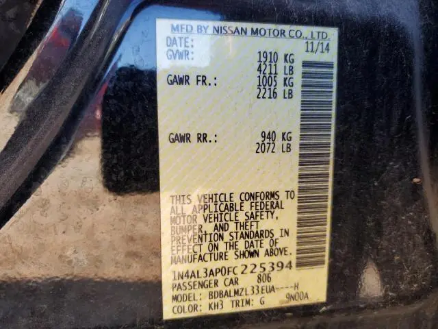 2015 NISSAN ALTIMA 2.5  