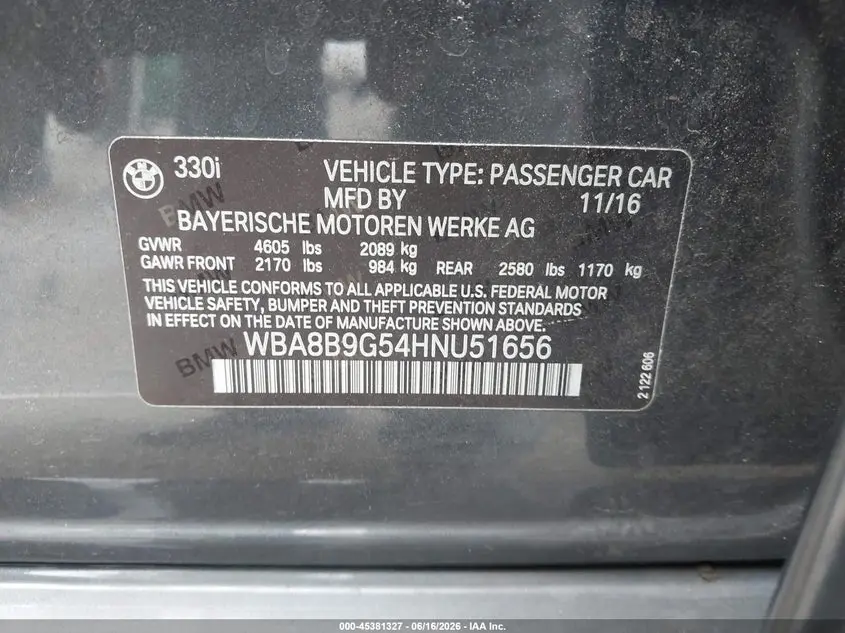 2017 BMW 330I  