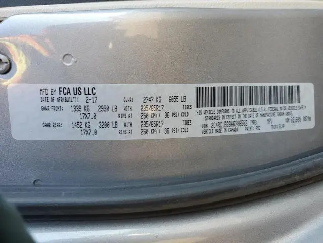 2017 CHRYSLER PACIFICA TOURING L PLUS  