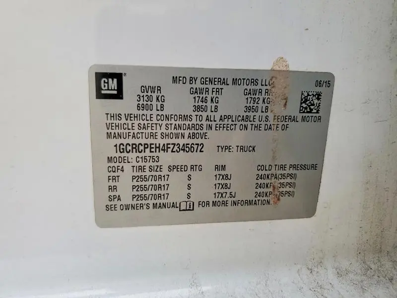 2015 CHEVROLET SILVERADO C1500  