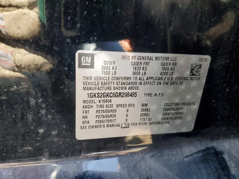 2016 GMC YUKON XL K1500 SLT  