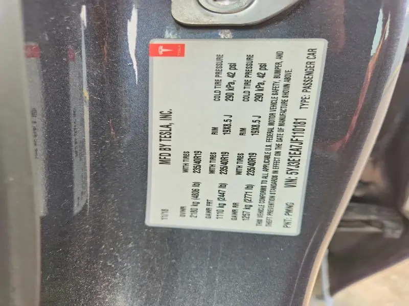 2018 TESLA MODEL 3   