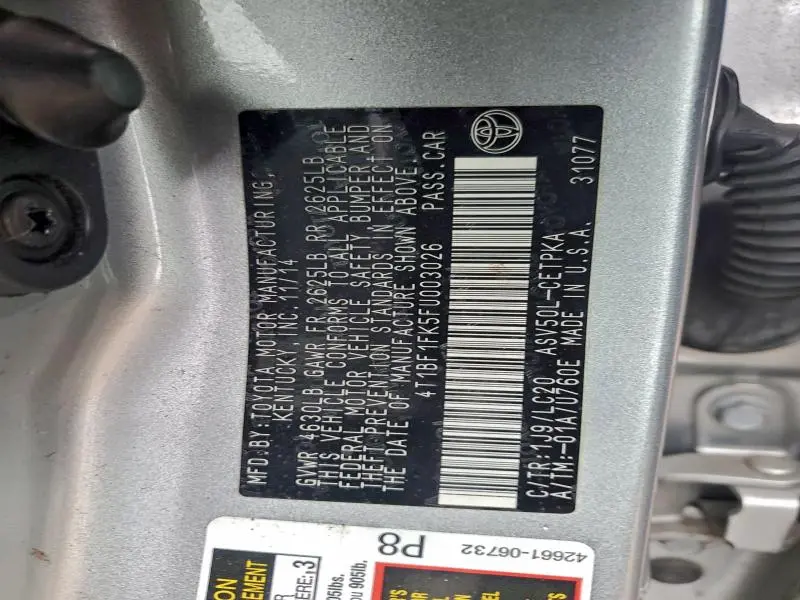 2015 TOYOTA CAMRY LE  