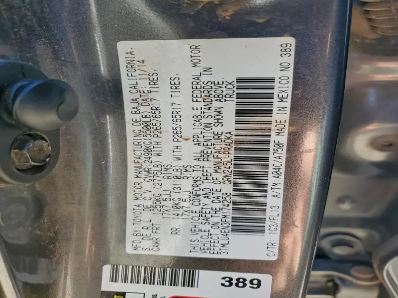 2015 TOYOTA TACOMA DOUBLE CAB  