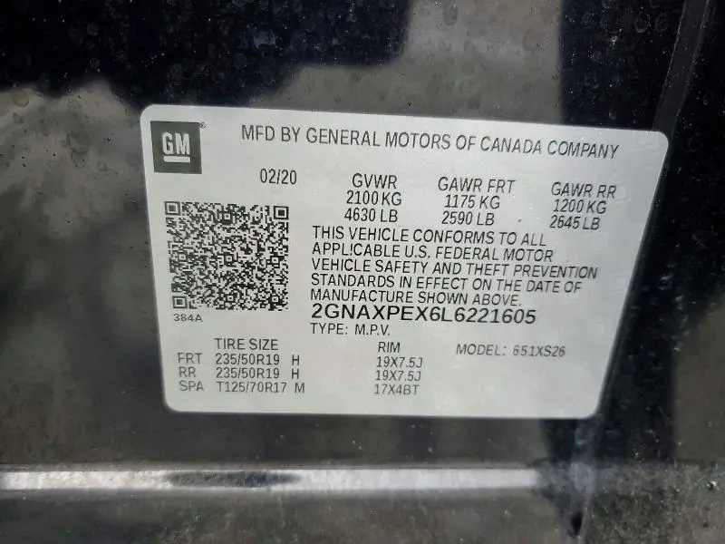 2020 CHEVROLET EQUINOX PREMIER  