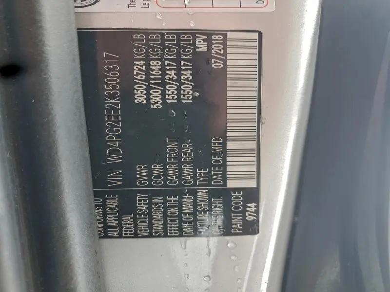 2019 MERCEDES-BENZ METRIS   