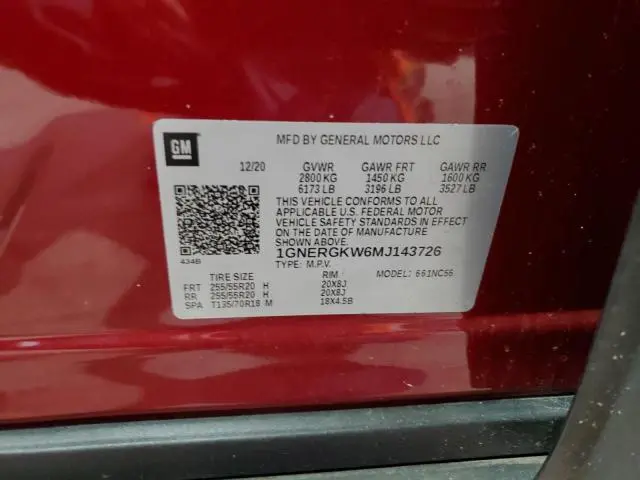 2021 CHEVROLET TRAVERSE LT  