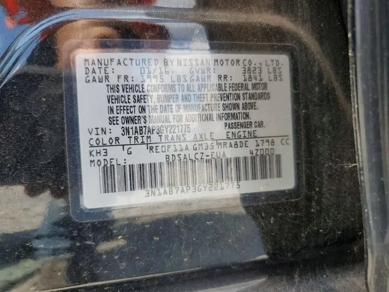 2016 NISSAN SENTRA FE+S  