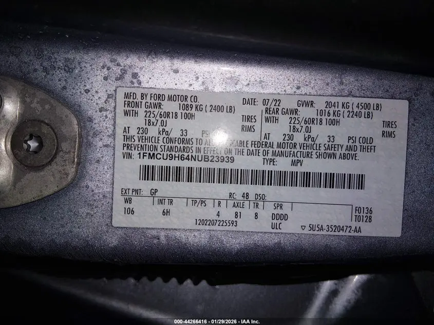 2022 FORD ESCAPE SEL