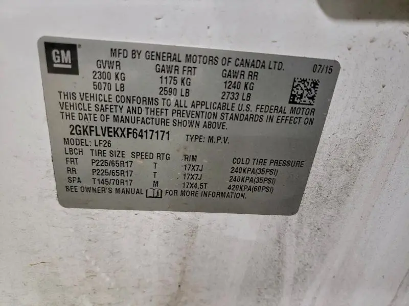 2015 GMC TERRAIN SLE  